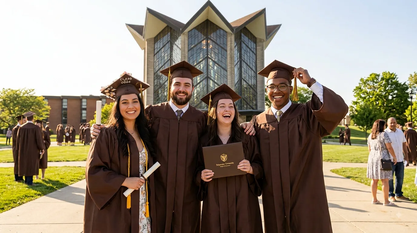 An AI generated image of recent graduates of Valparaiso University